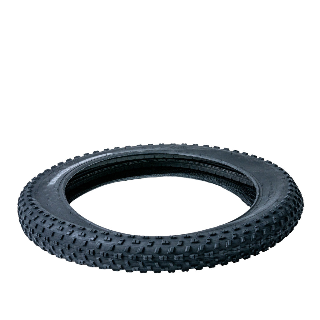 20x4 Knobby Fat Bike Tire (Chaoyang) featuring meaty knobs for aggressive all-mountain/freeride performance, providing excellent cornering and braking traction. Ideal for BMX and electric bikes on varied terrains.