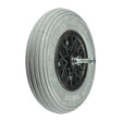 8x2 (200x50) Front Wheel Assembly for the Invacare Lynx L-3X, featuring a tire with a visible screw embedded in the tread.