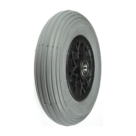 8x2 (200x50) Front Wheel Assembly for the Invacare Lynx L-4, featuring a grey wheel with a black rim.