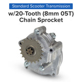 Standard Scooter Transmission w/20-Tooth (8mm 05T) Chain Sprocket