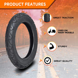 12-1/2x2-1/4 (57-203/62-203) Kick Scooter Tire with Q203 Tread, showing its radiating grooves for extra traction, positioned on a road.