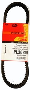 Close-up of the 833-22.5-28 Premium Gates Powerlink Scooter CVT Belt label, showcasing detailed product specifications and branding.