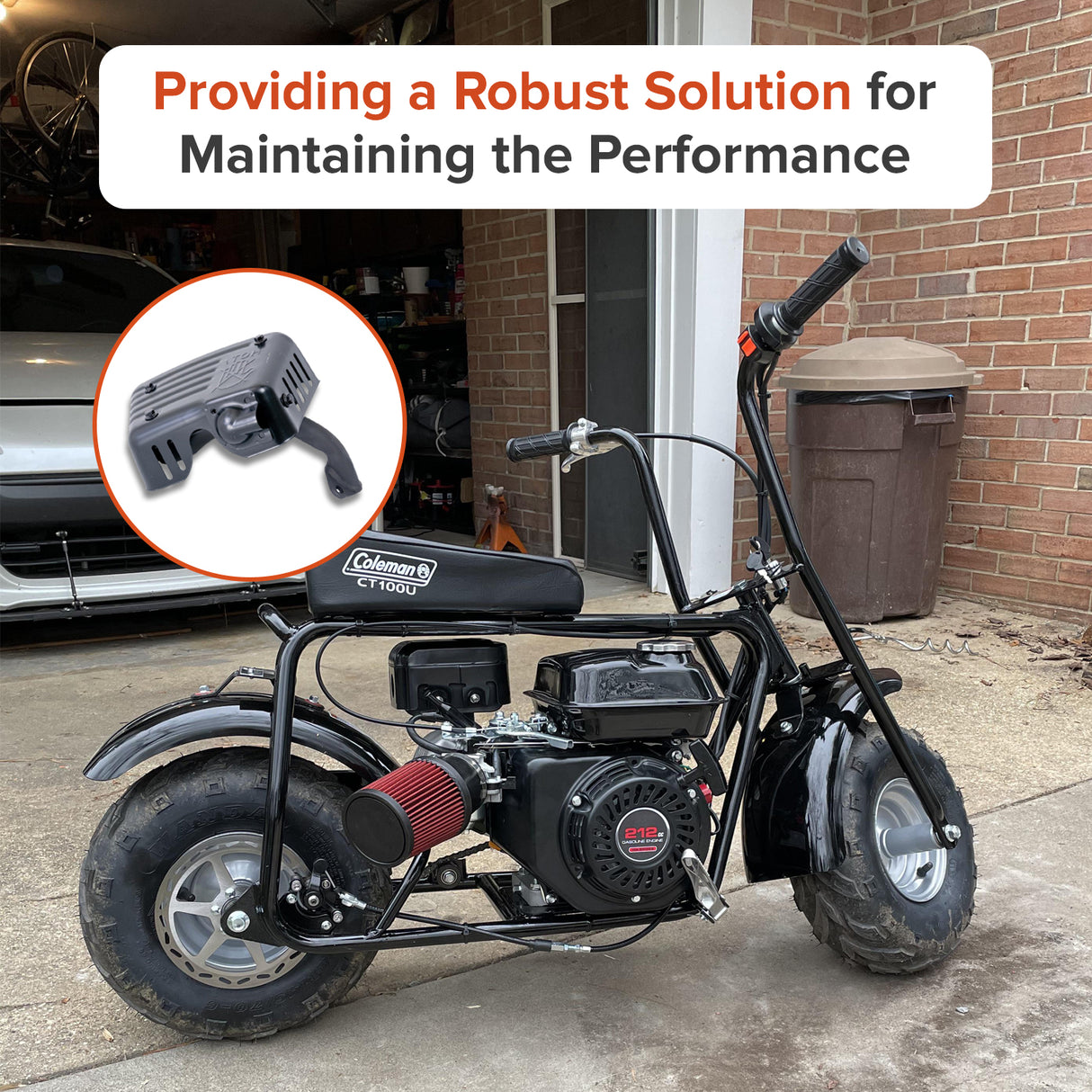 Muffler for Coleman CT100U, CC100X, CK100, & SK100 Go-Karts & Mini Bikes