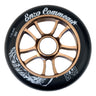 110 mm 841 Enzo Pro Scooter Wheel featuring a black and gold design with white text, designed for advanced riders, composed of high rebound polyurethane and 6061 T6 aluminum hubs for durability.