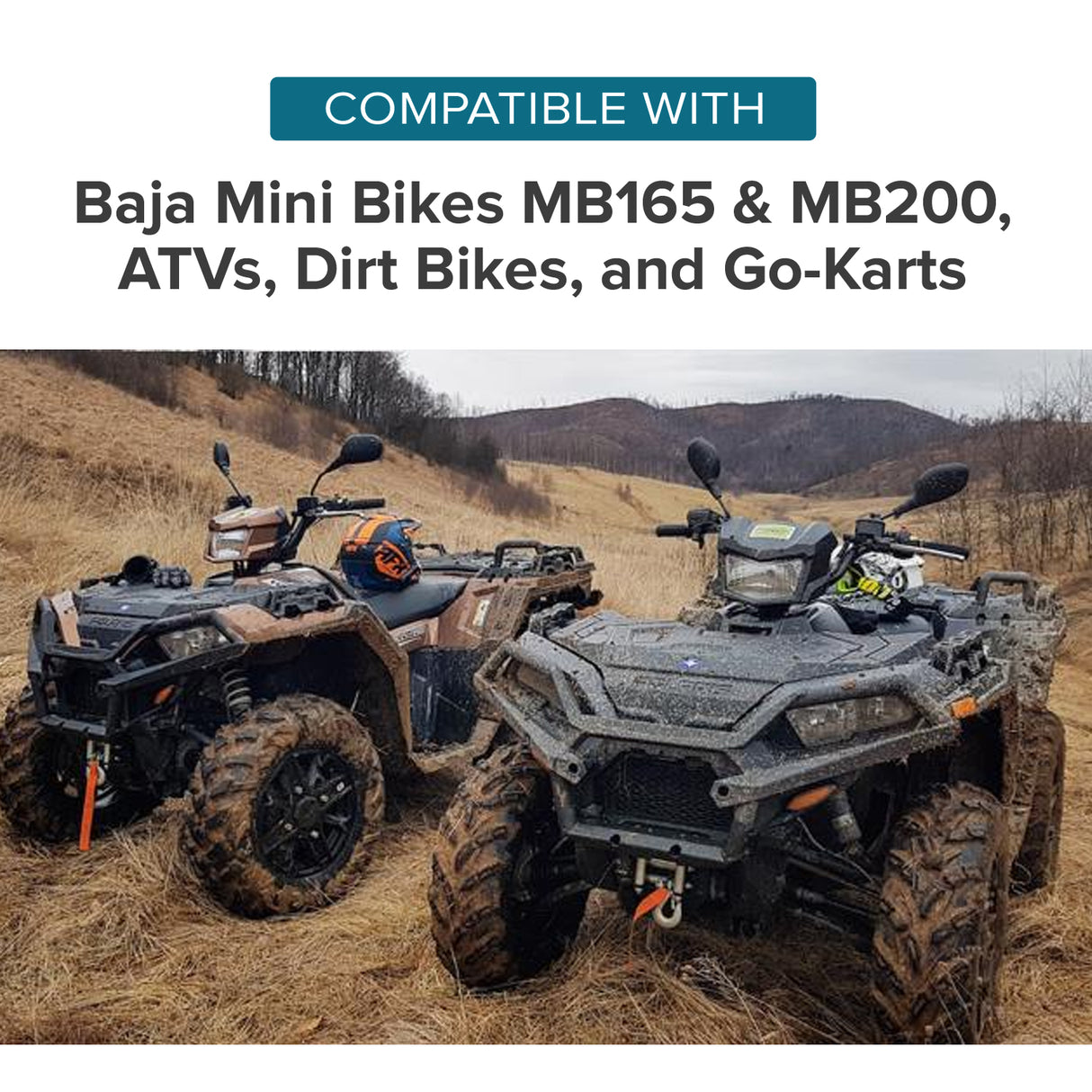 19x7.00-8 Tire with QD116 V-Tread for Baja Mini Bikes MB165 & MB200, ATVs, & Go Karts