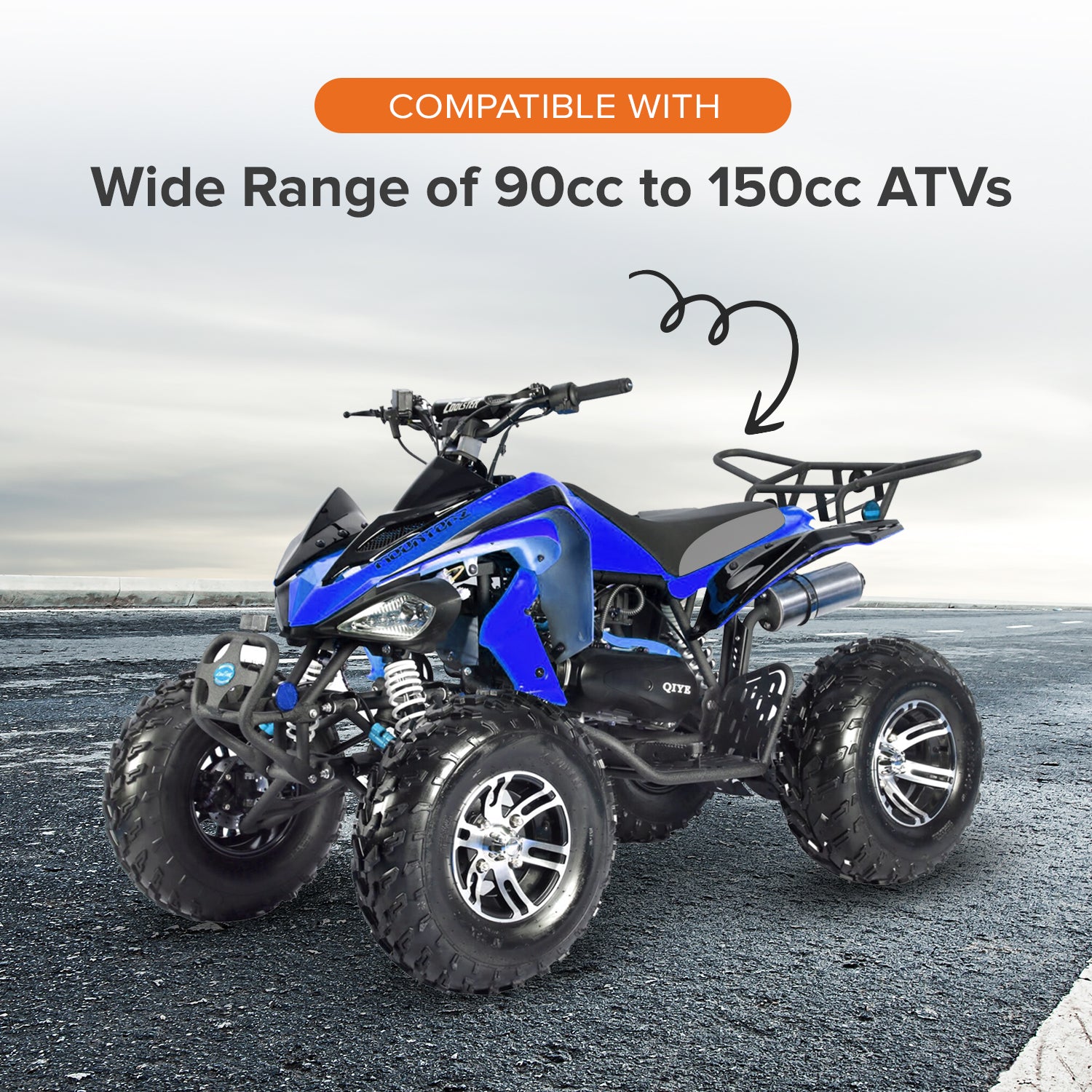 Black & Gray Vinyl Seat for Baja 90cc - 150cc ATVs