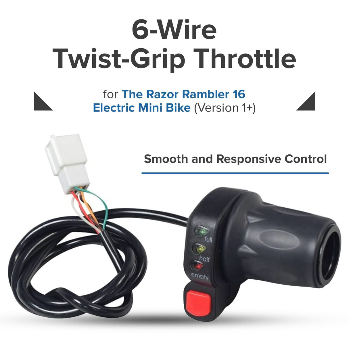 6-Wire Twist-Grip Throttle for the Razor Rambler 16 Electric Mini Bike (Version 1+)