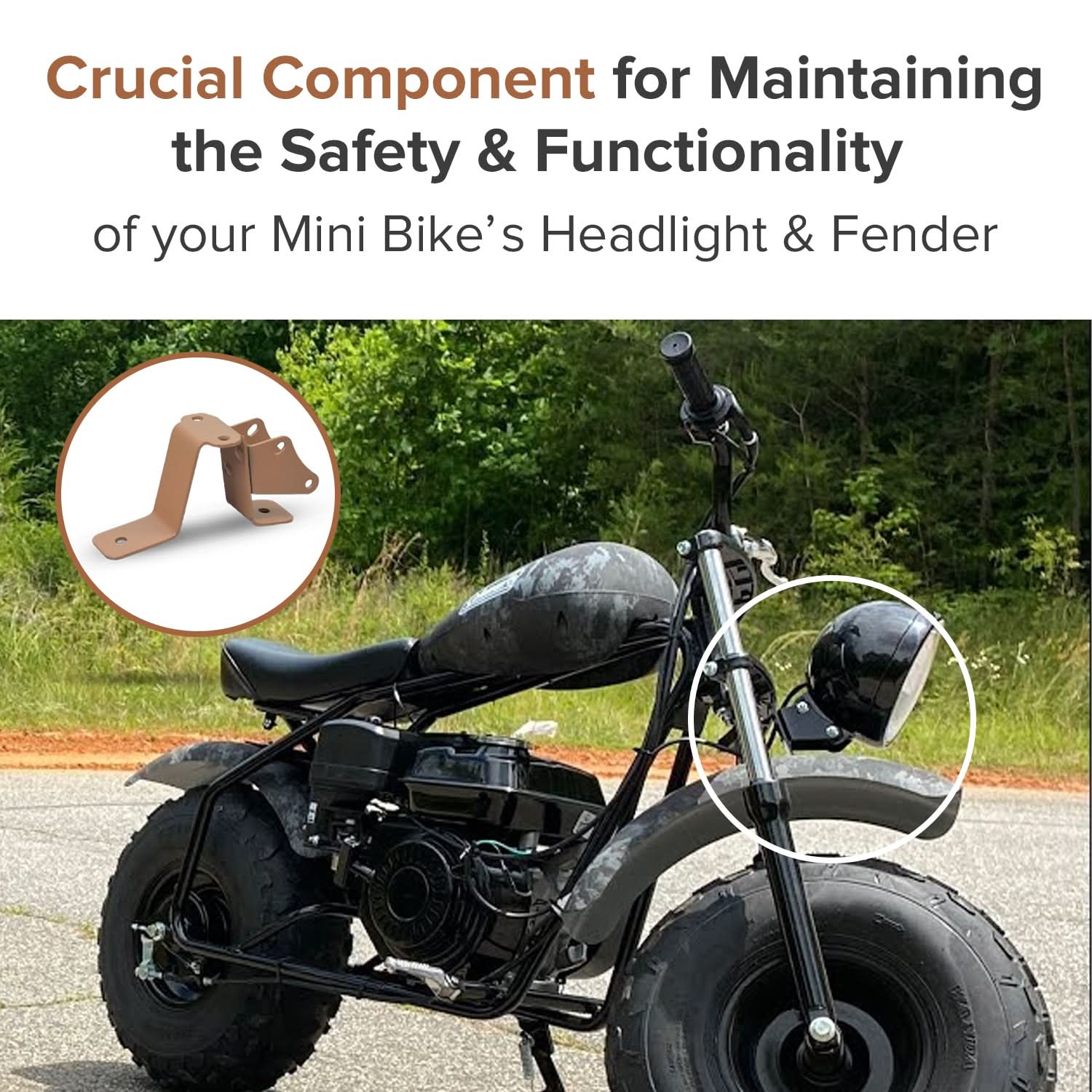 coleman ct200u-ex 196cc extreme mini bike accessories Headlight & Fender Bracket for the Coleman CT200U-EX Mini Bike