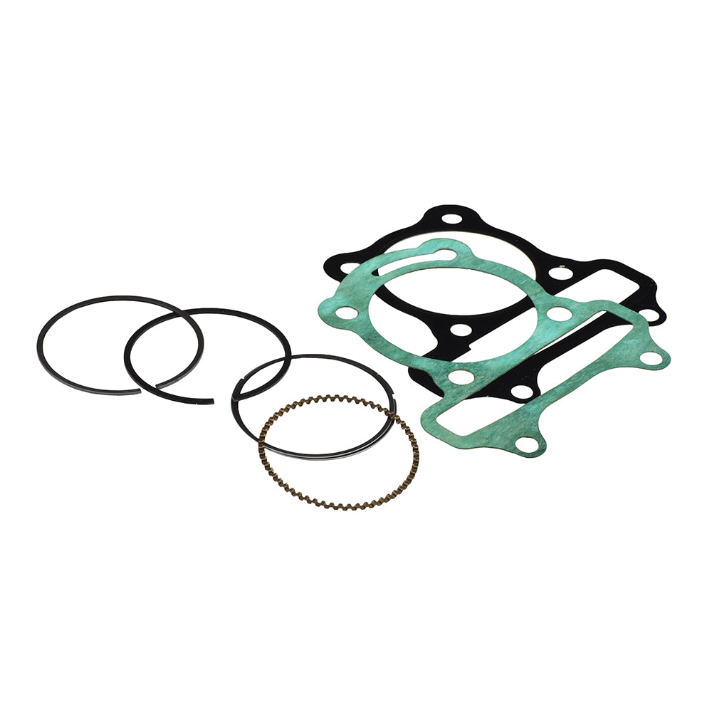 88cc Cylinder Kit for 50cc GY6 QMB139 Engines, featuring a set of gaskets and rings, detailed in a close-up sketch highlighting the precision design and components of the high-quality NCY cylinder kit.