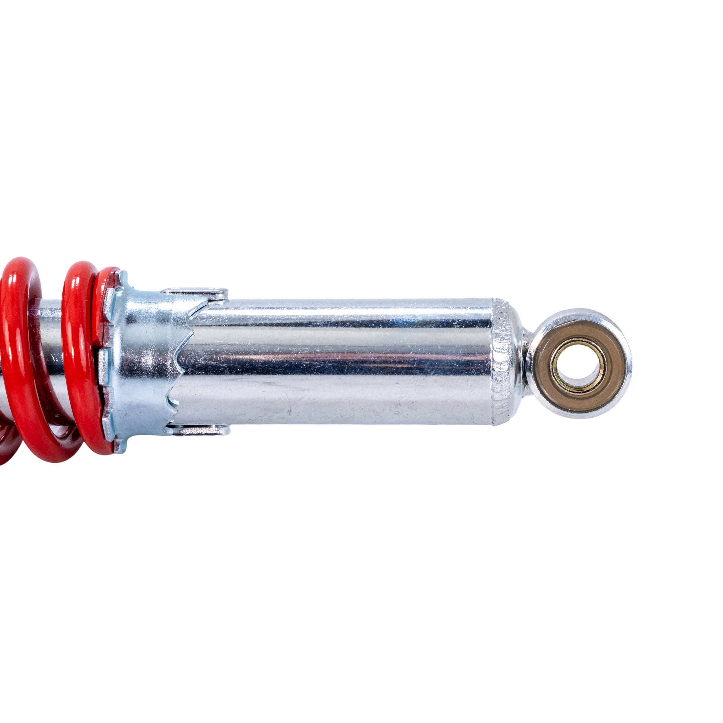 12-3/4 (325 mm) Adjustable Shock with 10 mm Eyes for 150cc - 250cc Hammerhead Off-Road® Go-Karts (Set of 2) (Blemished) featuring metal cylinders with red springs and minor scratches.