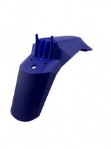Hiboy DK1 blue front fender showing the mounting tabs