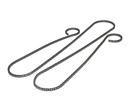 8 mm 05T Open Loop Scooter Chain - 8 Feet with Master Link, showing a close-up of its spiral design and chain links. Suitable for 2-stroke gas scooters, electric scooters, and other small vehicles.