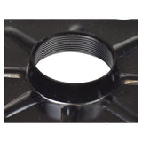 #25 Chain Sprocket - 90 Tooth - Single Threaded Mounting Hole, a black plastic sprocket with a central threaded hole, used as a rear drive component for Currie Technologies electric scooters.