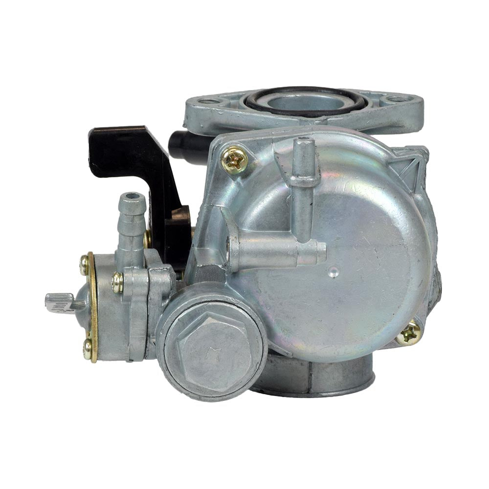 90cc Carburetor for ATV & Dirt Bike Engines, featuring a silver body with a black handle and a manual choke lever, shown in a close-up view.