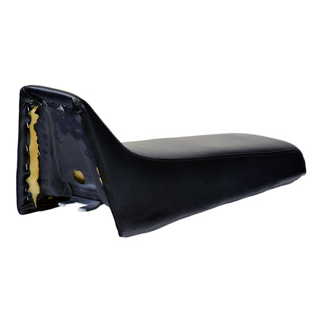 Seat for 90cc Yamaha Style Dirt Bikes featuring a sleek black vinyl design, compatible with various dirt bike models including Baja Motorsports and Coolster.