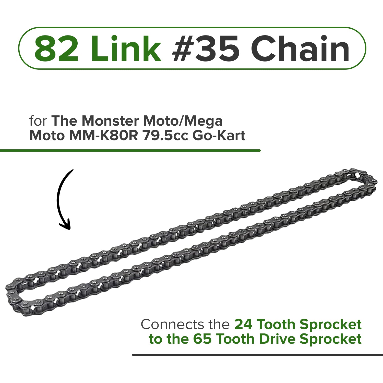 82 Link #35 Chain for the Monster Moto / Mega Moto MM-K80R 79.5cc Go-Kart