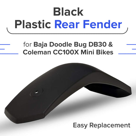 Black Plastic Rear Fender for the Massimo MM-MB100 Mini Bike