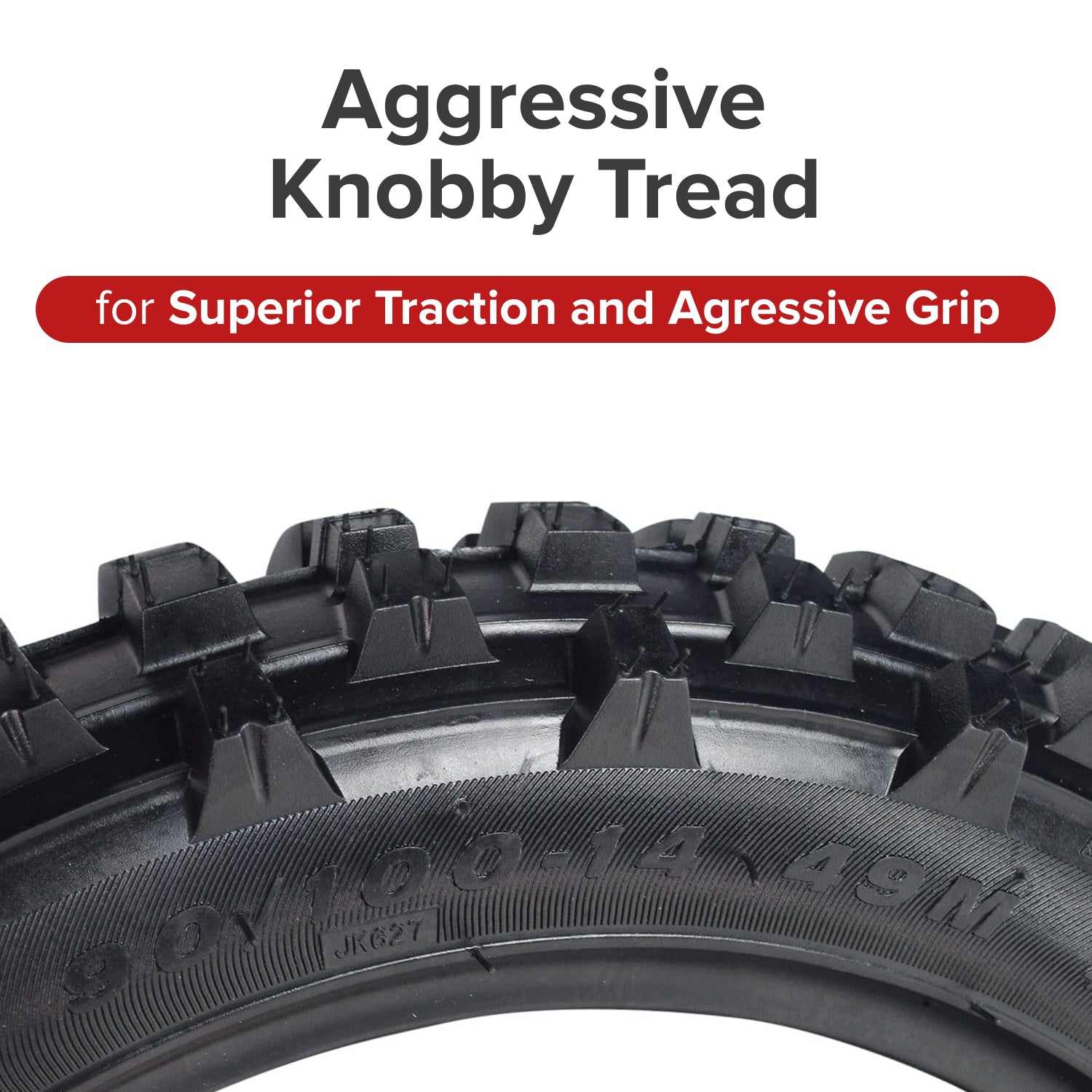 90/100-14 (3.00/4.10-14) Dirt Bike Tire with Knobby Tread