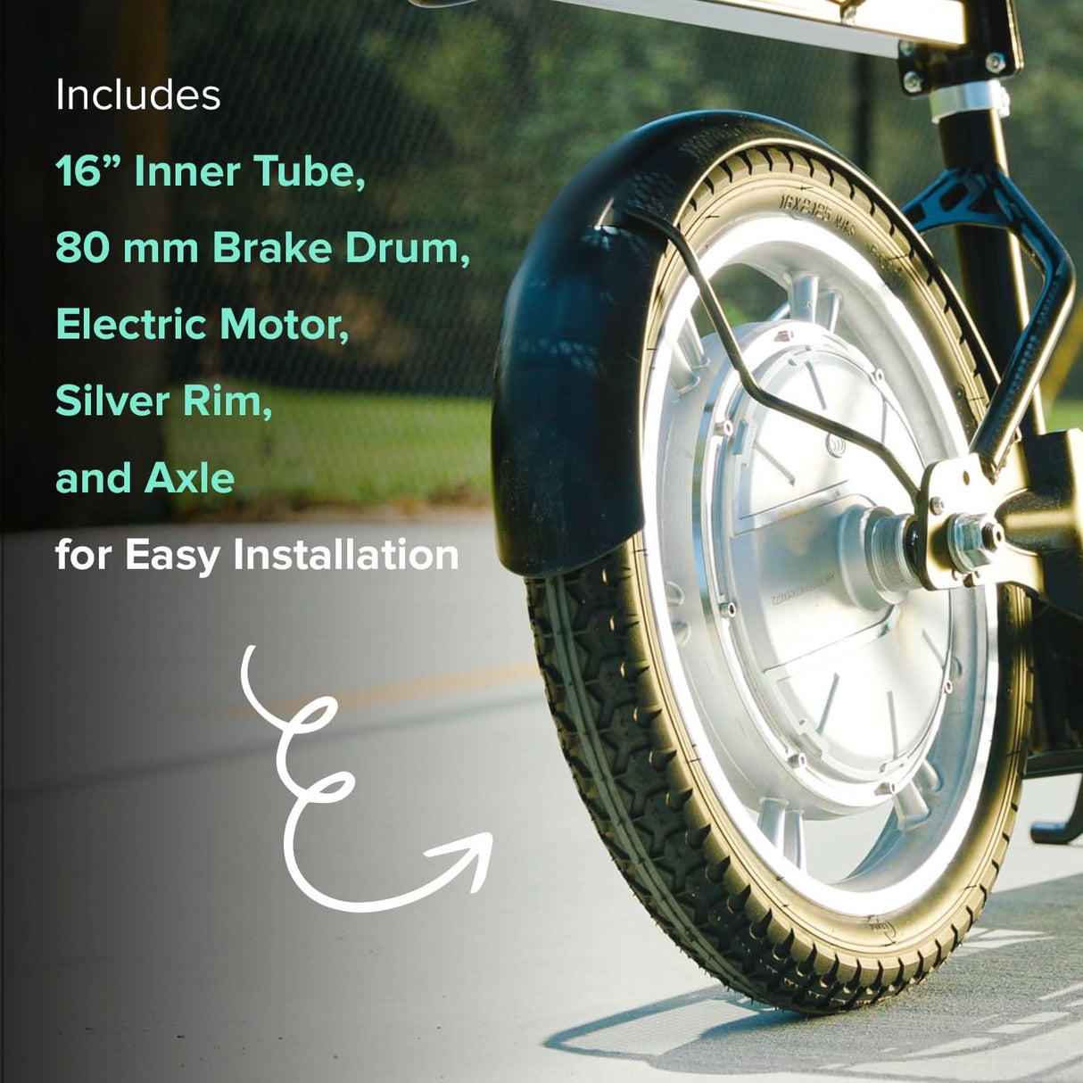 Rear Wheel with Hub Motor for Razor Ecosmart Metro HD, & Ecosmart Metro SUP Electric Scooters