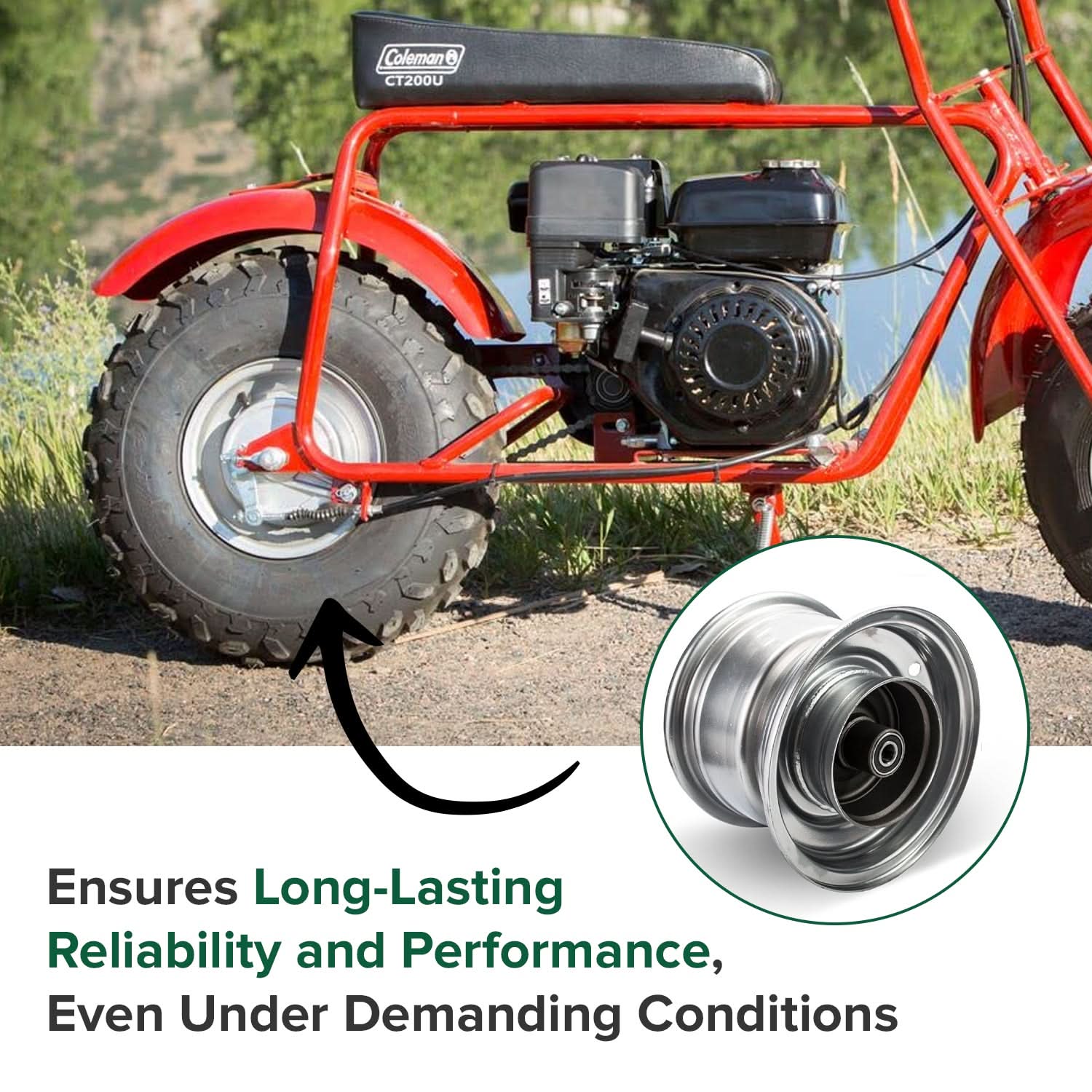 coleman ct200u mini trail bike Rear Rim for the Coleman CT200U Trail & CT200U-EX – Monster Scooter Parts