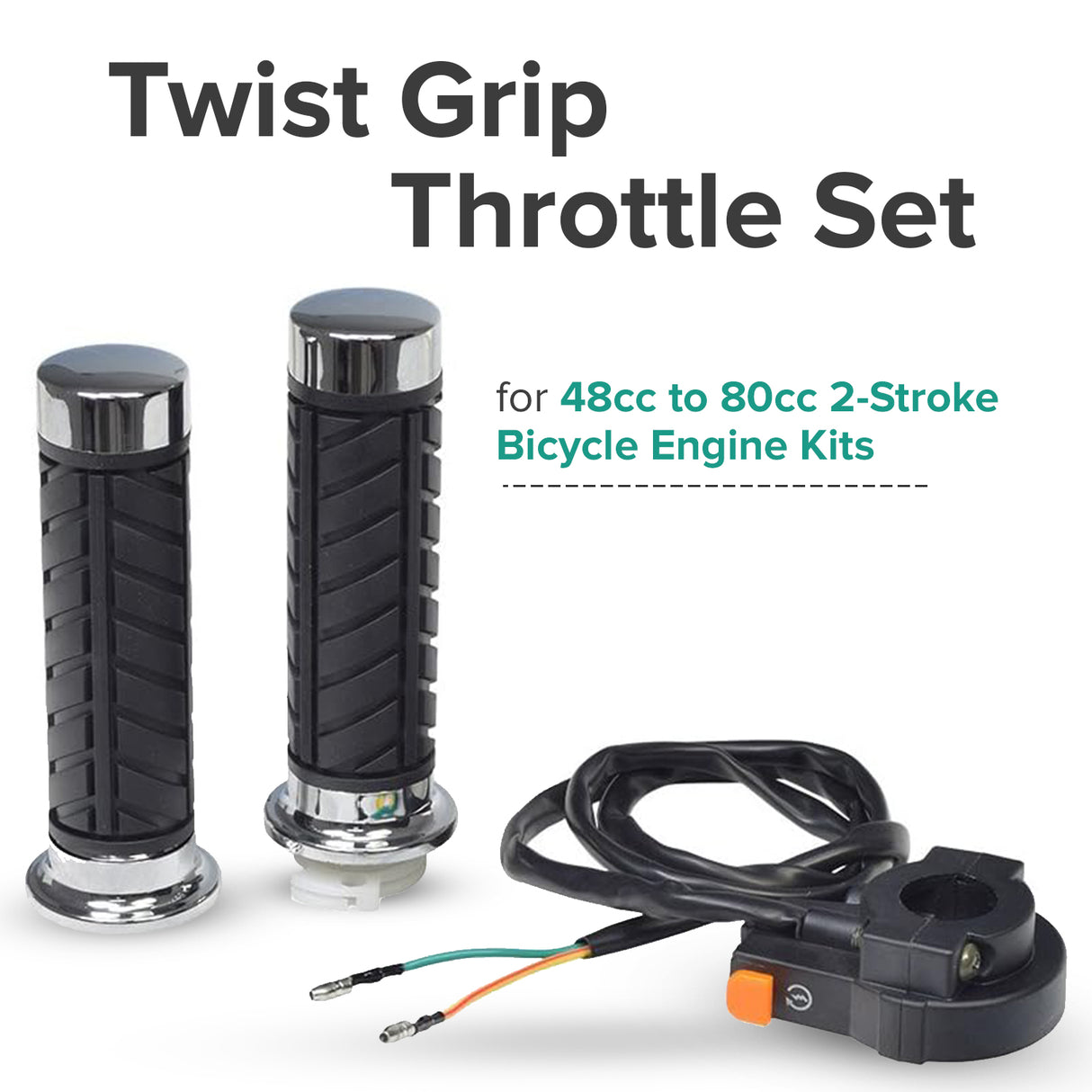 Twist Grip Throttle & Kill Switch Set for 48cc - 80cc 2-Stroke Bicycle Engine Kits