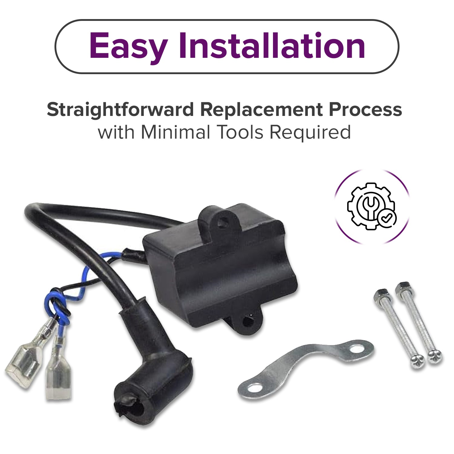 CDI Ignition Coil with Hardware for 50cc, 66cc, & 80cc Motorized Bike Engines