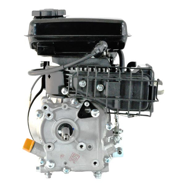 Close-up of a 97cc 2.8 Hp engine with visible components like the carburetor, pull start, gas tank, spark plug, muffler, and air filter. Suitable for Baja mini bikes and custom projects.