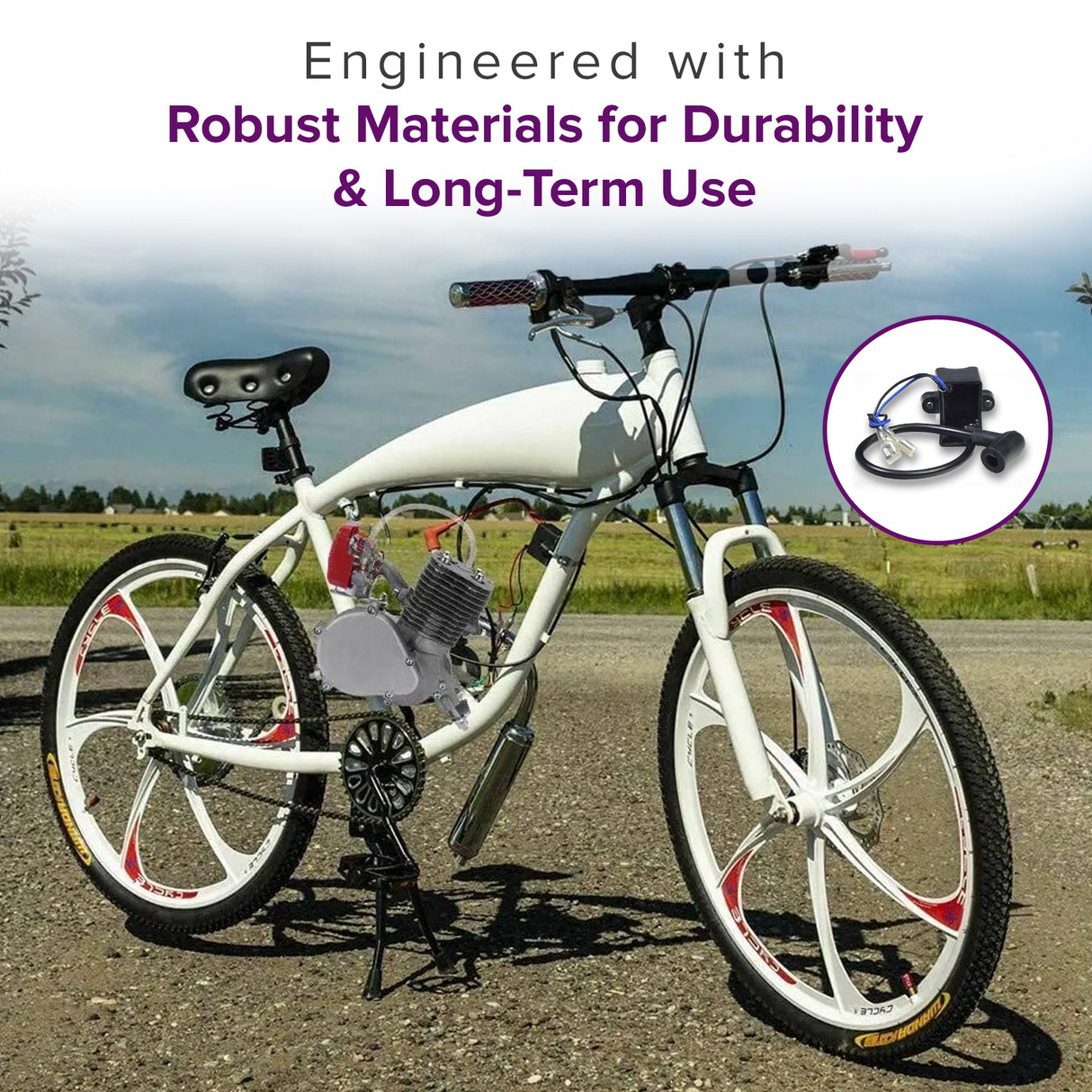 CDI Ignition Coil with Hardware for 50cc, 66cc, & 80cc Motorized Bike Engines