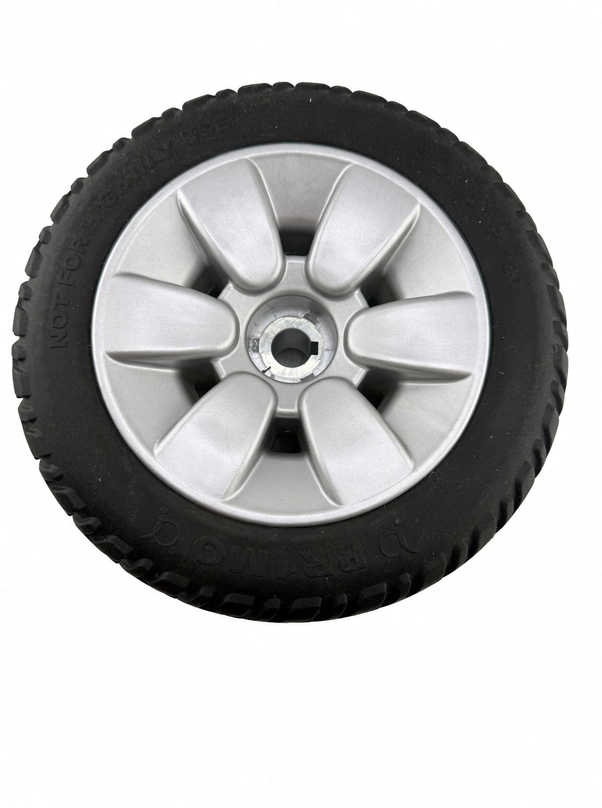 9"x3" (2.80/2.50-4) Flat-Free Drive Wheel Assembly with Silver Rim & Black Tire for Jazzy Select Elite & Pride TSS 300 (Blemished)