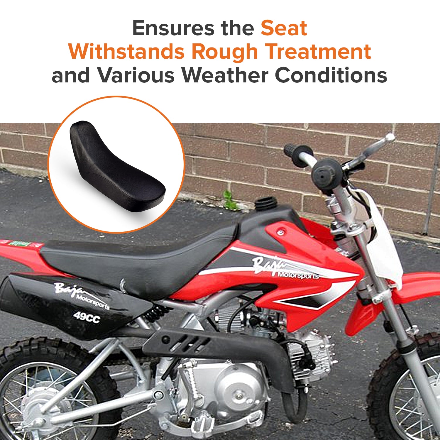 Black Vinyl Seat for TaoTao 110cc and 125cc ATVs