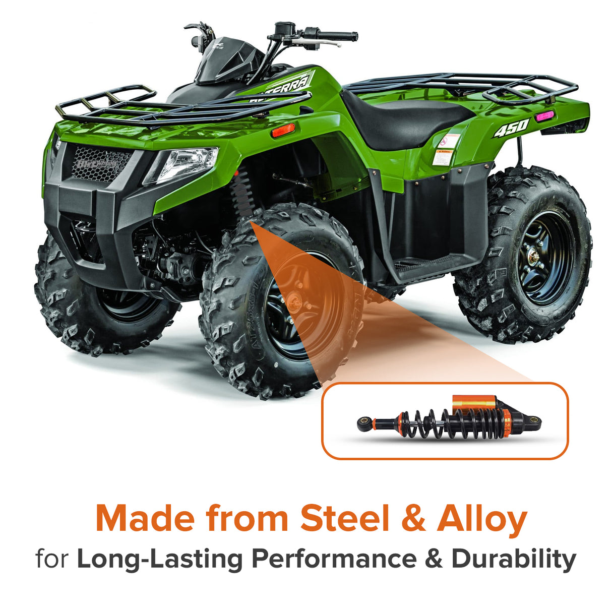 13-1/2" Adjustable Air Shocks for ATVs, Dirt Bikes & Go-Karts (Set of 2)