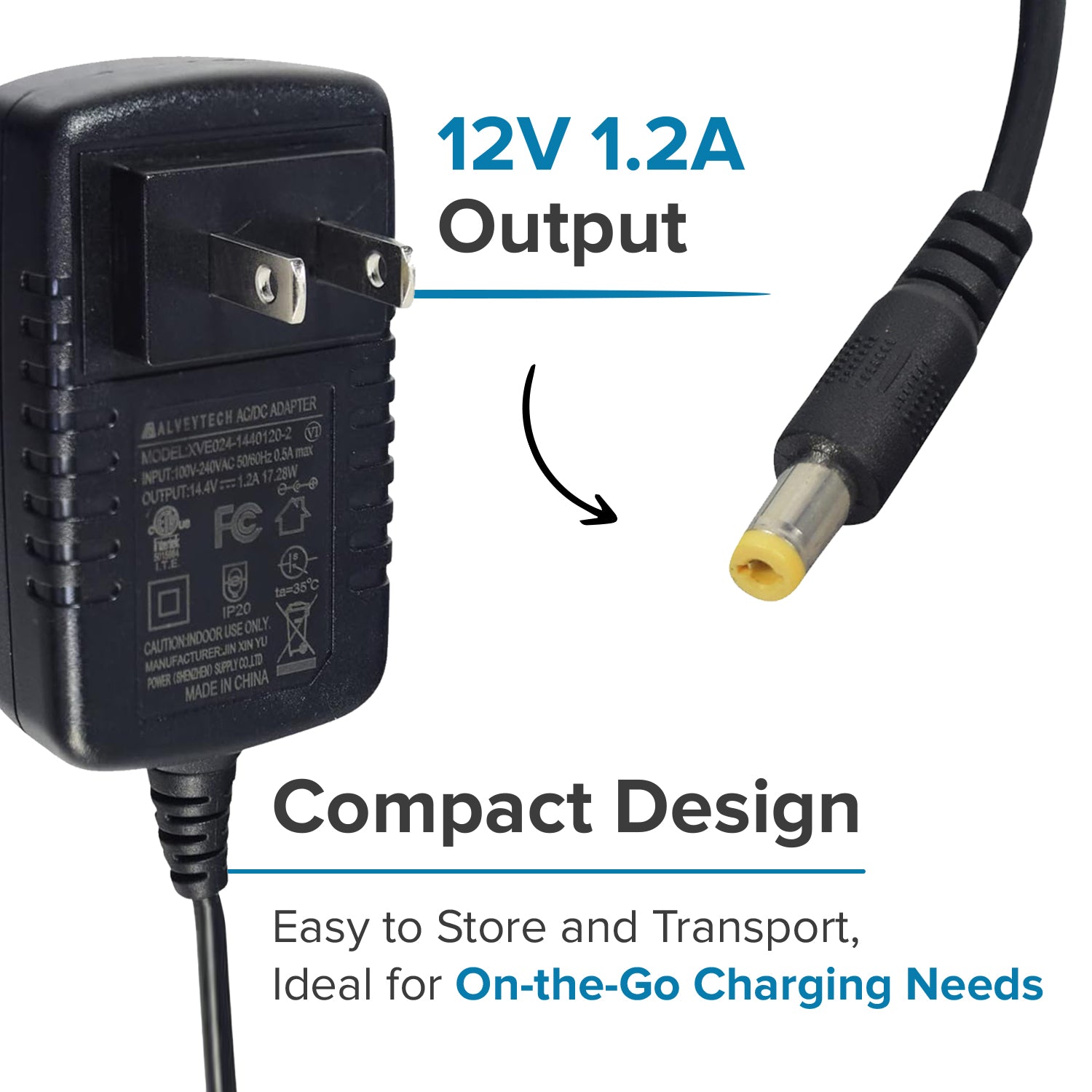 12 Volt 2.1 mm ID Coaxial Battery Charger