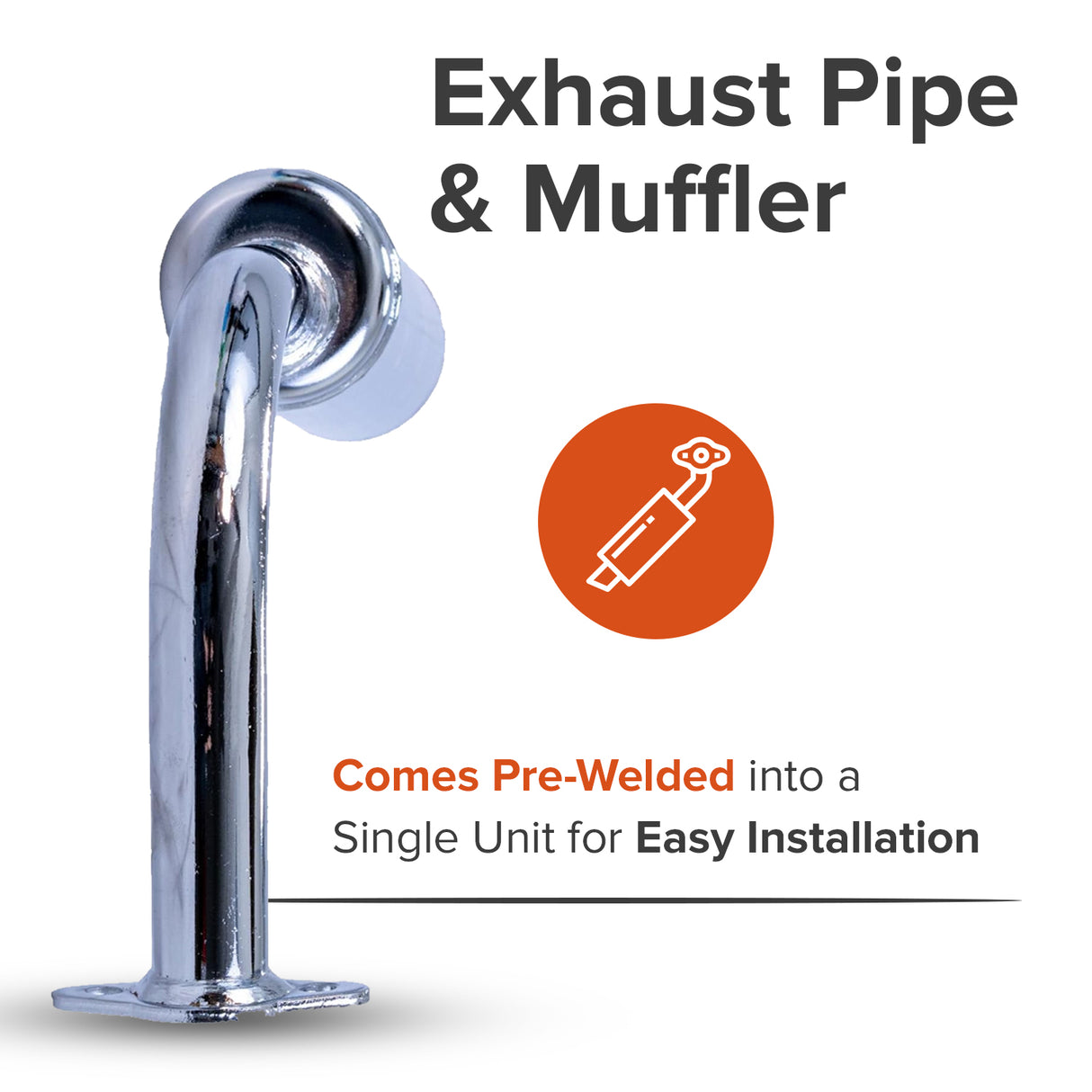 Exhaust Pipe & Muffler for 48cc - 80cc 2-Stroke Bicycle Engine Kits