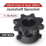 #40/41 Chain - 8 Tooth 2182-K Jackshaft Sprocket with 5/8" Bore for Go-Karts