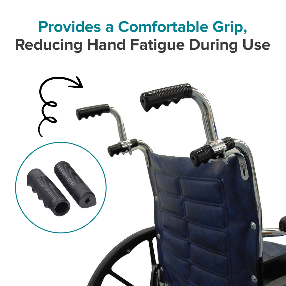 M100 Black Vinyl Handle Grip Set for Wheelchairs (Set of 2)