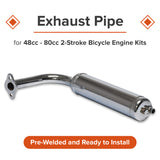 Exhaust Pipe & Muffler for 48cc - 80cc 2-Stroke Bicycle Engine Kits