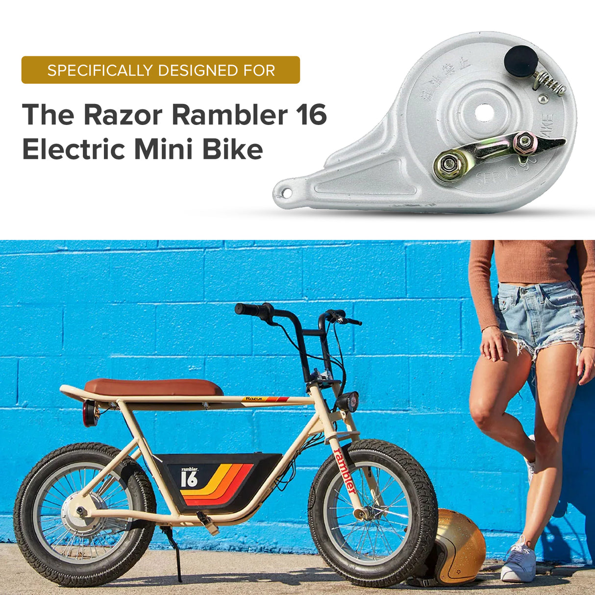 90 mm Drum Brake for the Razor Rambler 16 Electric Mini Bike