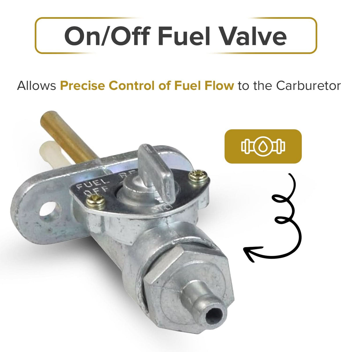 Petcock Fuel Valve for the Yamaha DT100, DT125, DT175, DT250, DT360, & DT400 Dirt Bikes