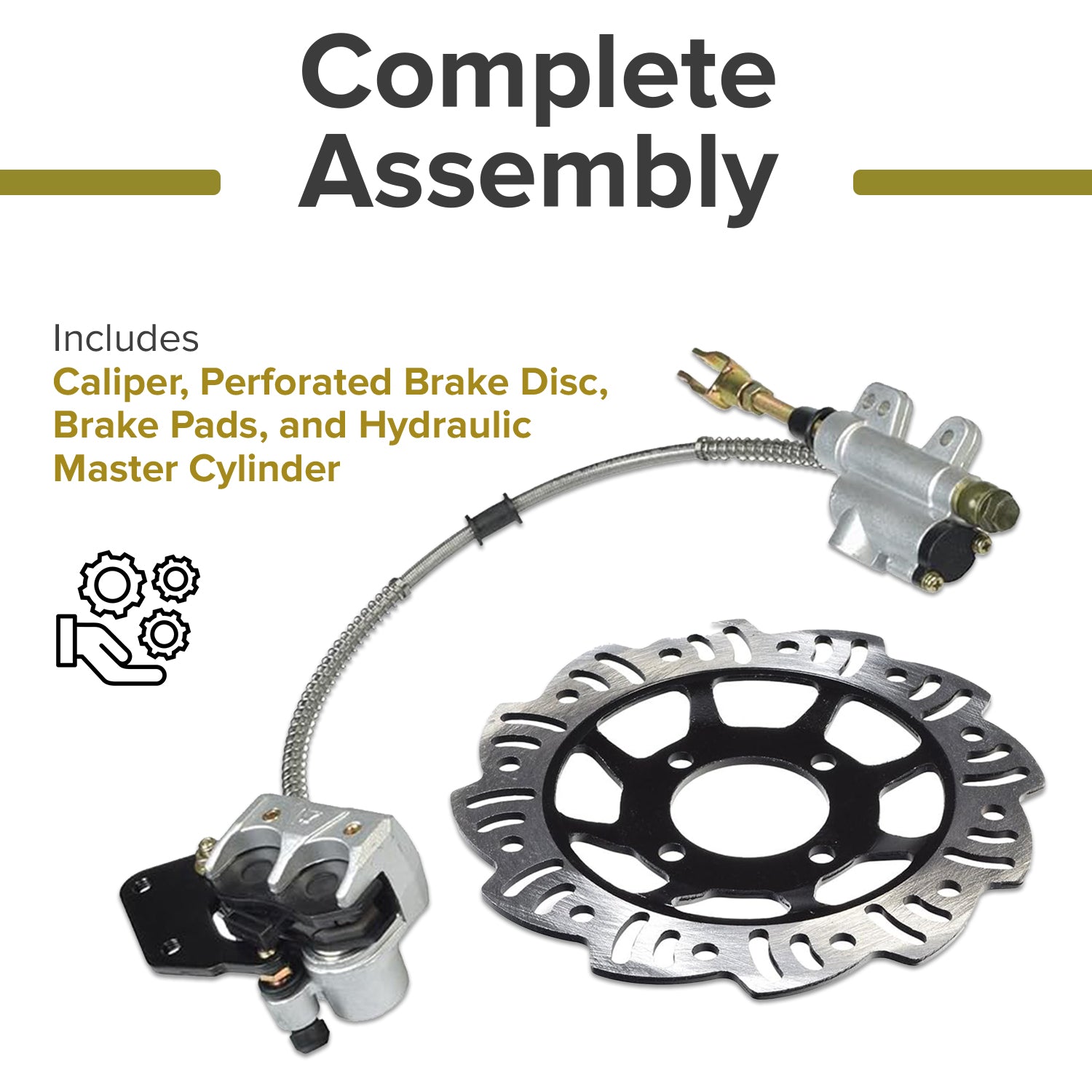 Rear Foot Brake, Disc, Pads, & Master Cylinder Assembly for 110cc & 125cc Dirt Bikes