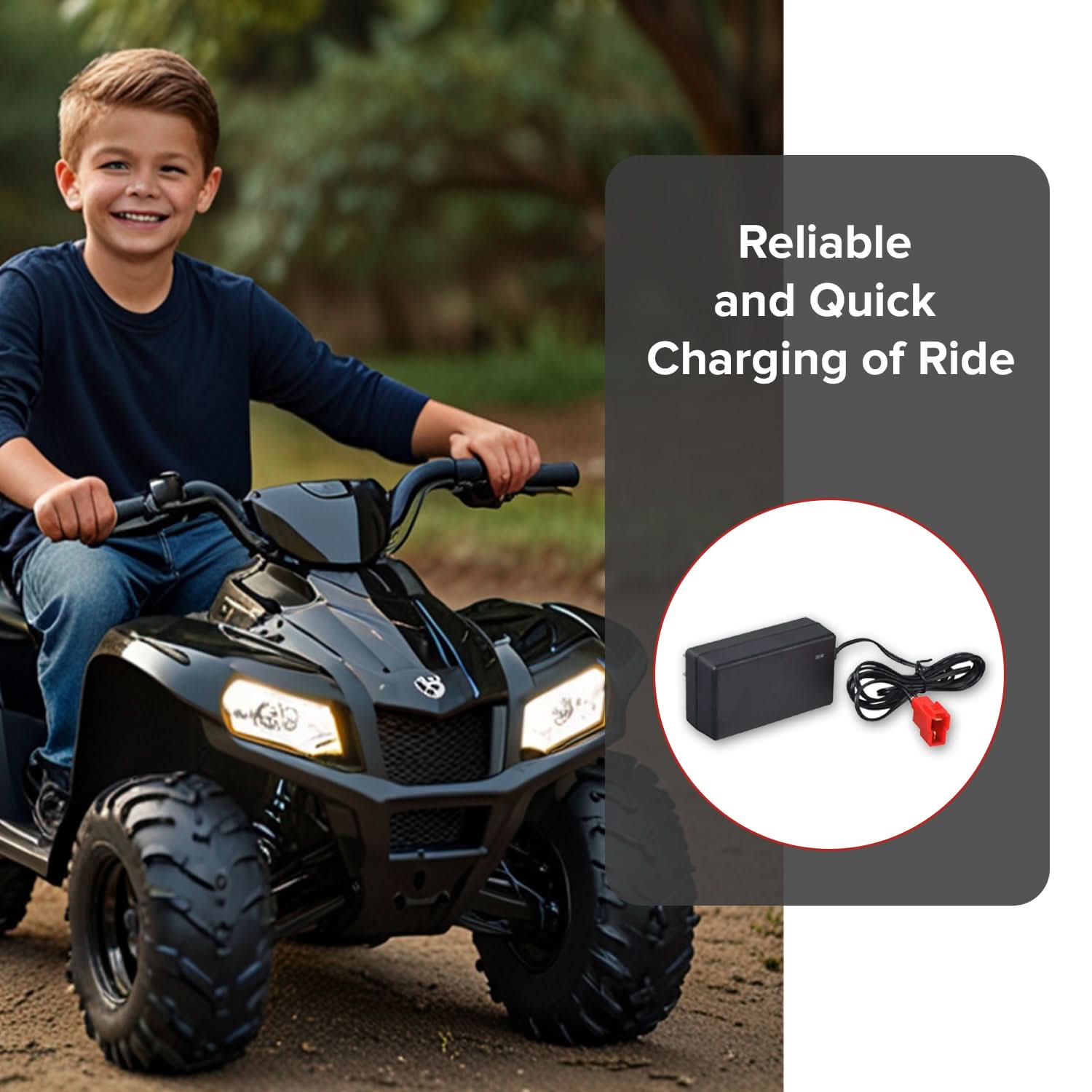 12 Volt 1.0 Amp Square End Battery Charger for Ride-On Toys