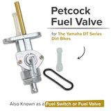 Petcock Fuel Valve for the Yamaha DT100, DT125, DT175, DT250, DT360, & DT400 Dirt Bikes