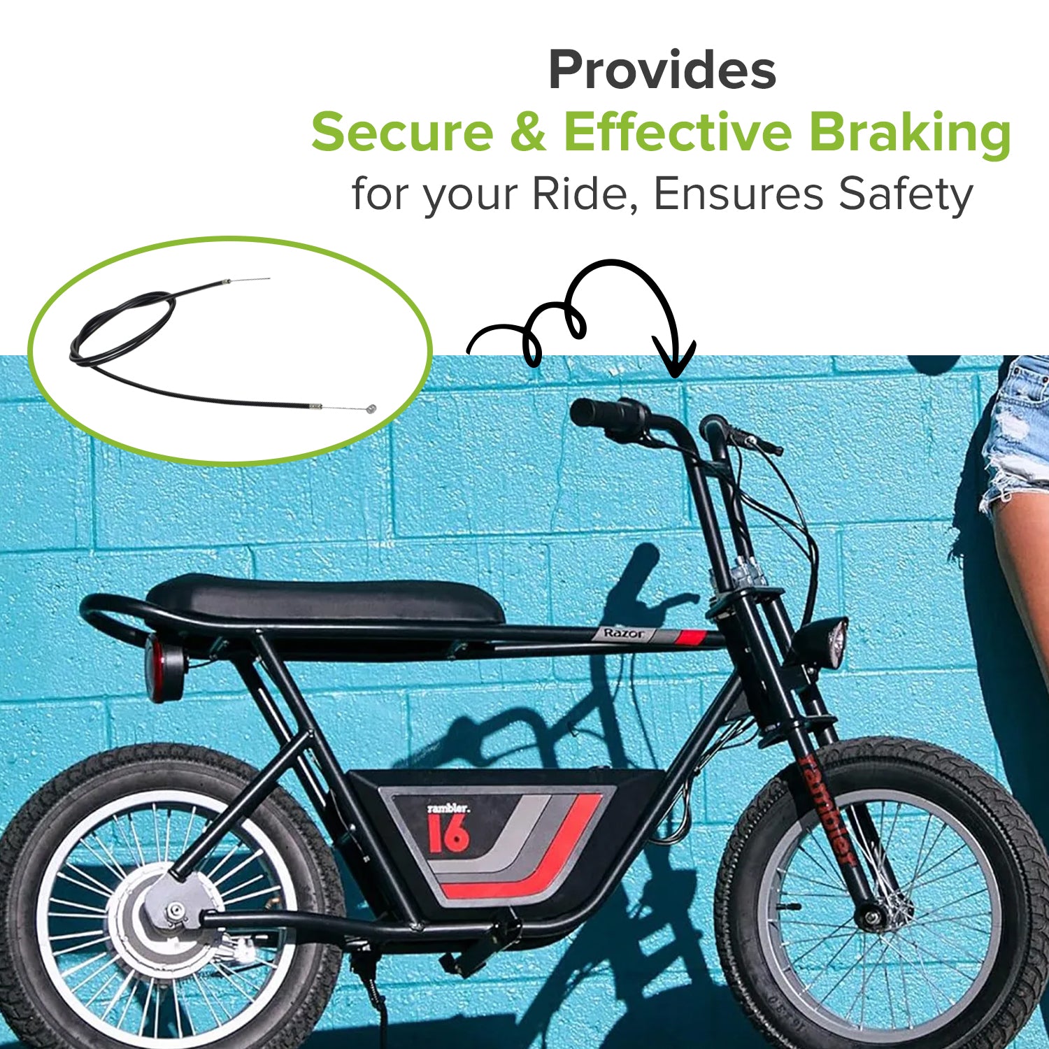 52" Brake Cable for the Razor Rambler 16 Electric Mini Bike