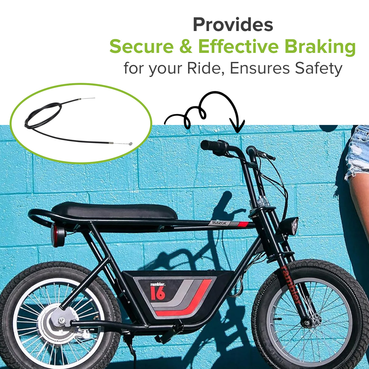 52" Brake Cable for the Razor Rambler 16 Electric Mini Bike