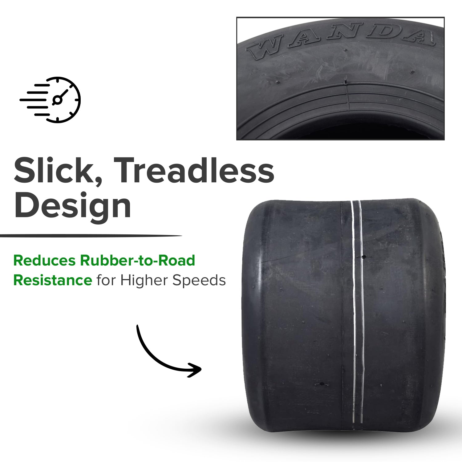 11x7.10-5 Tubeless Slick Tire  for Drift Trikes & Go-Karts