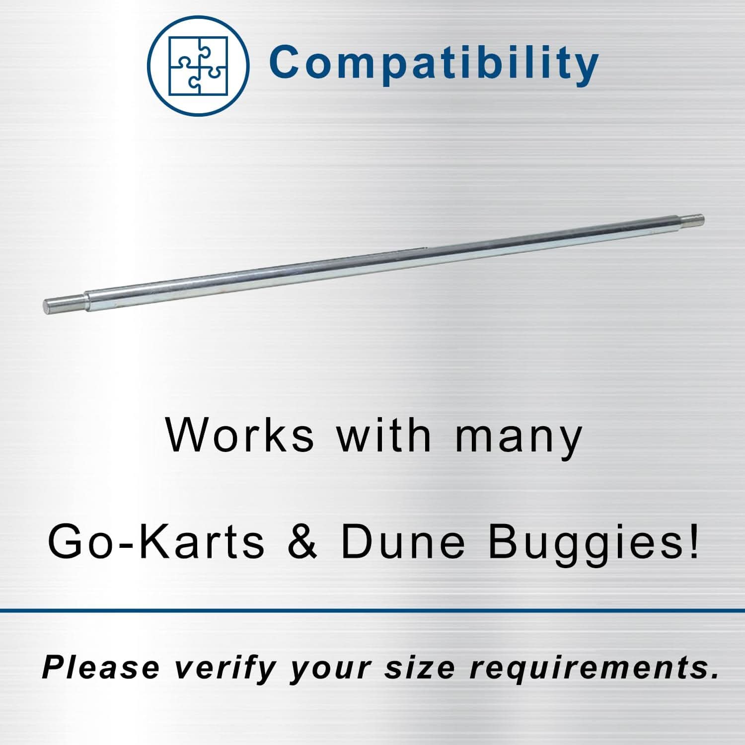 1" Diameter Axle Rod for Go-Karts With Hardware