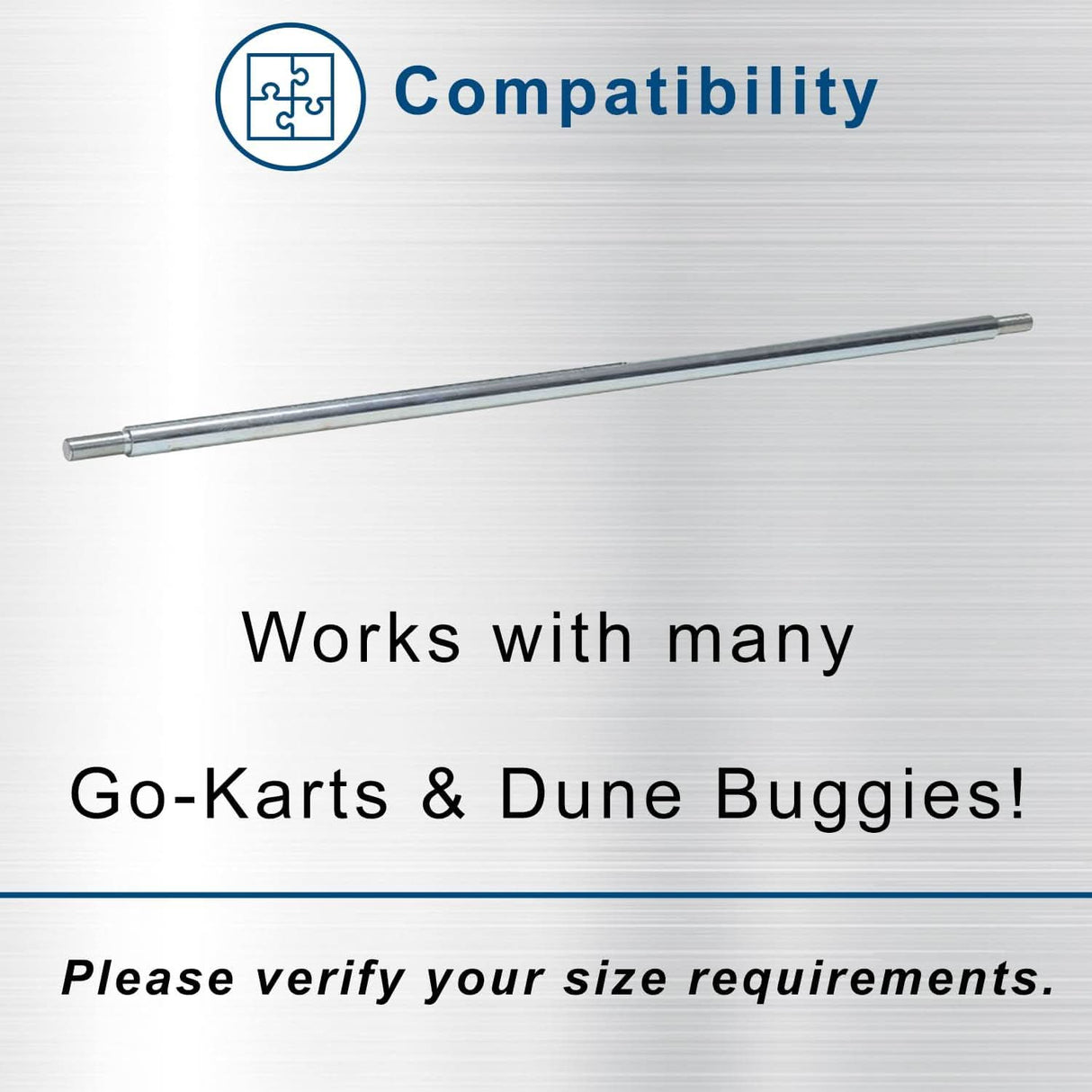 1" Diameter Axle Rod for Go-Karts With Hardware