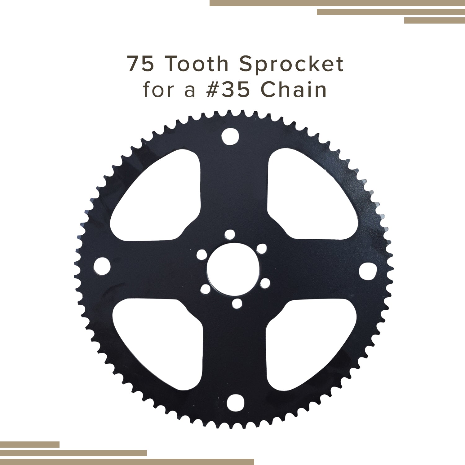 75 Tooth #35 Chain Rear Wheel Sprocket for the Realtree RT100 Mini Bike