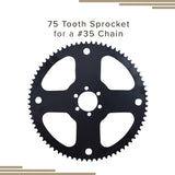 75 Tooth #35 Chain Sprocket for the Massimo MM-MB100 Mini Bike