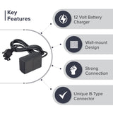 12 Volt 1.0 Amp Battery Charger with B-Type Connector for the Yamaha 12V Raptor 700R Ride-On Toy