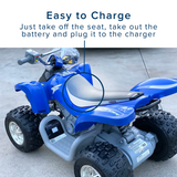 12 Volt 1.0 Amp Battery Charger with B-Type Connector for the Yamaha 12V Raptor 700R Ride-On Toy